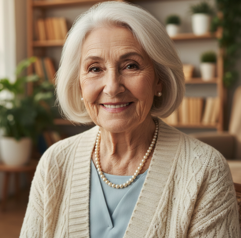 photo of a cute old lady